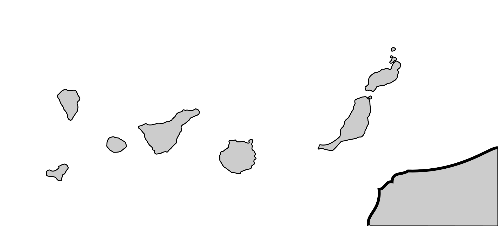 Mapa geográfico real de las islas Canarias